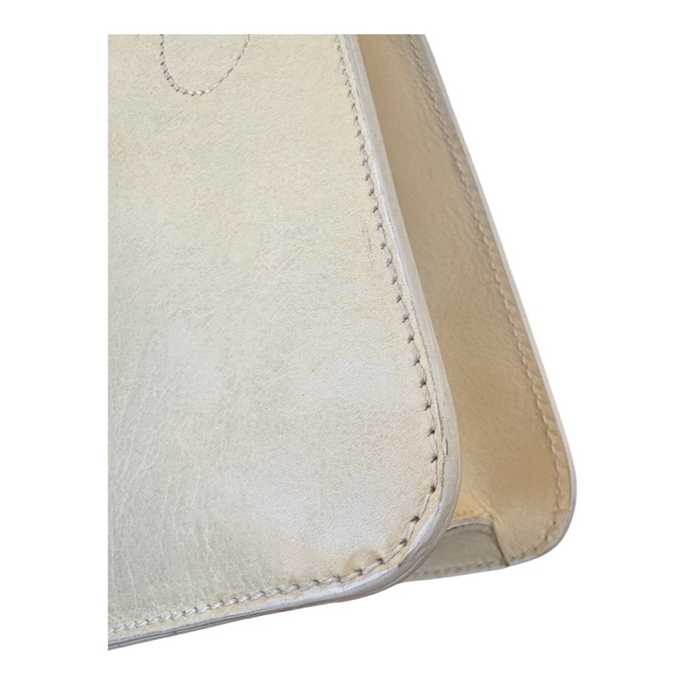 Furla Rare Authentic Y2K 90s Shoulder Mini Tote Bag in Cream Leather - Picture 11 of 13
